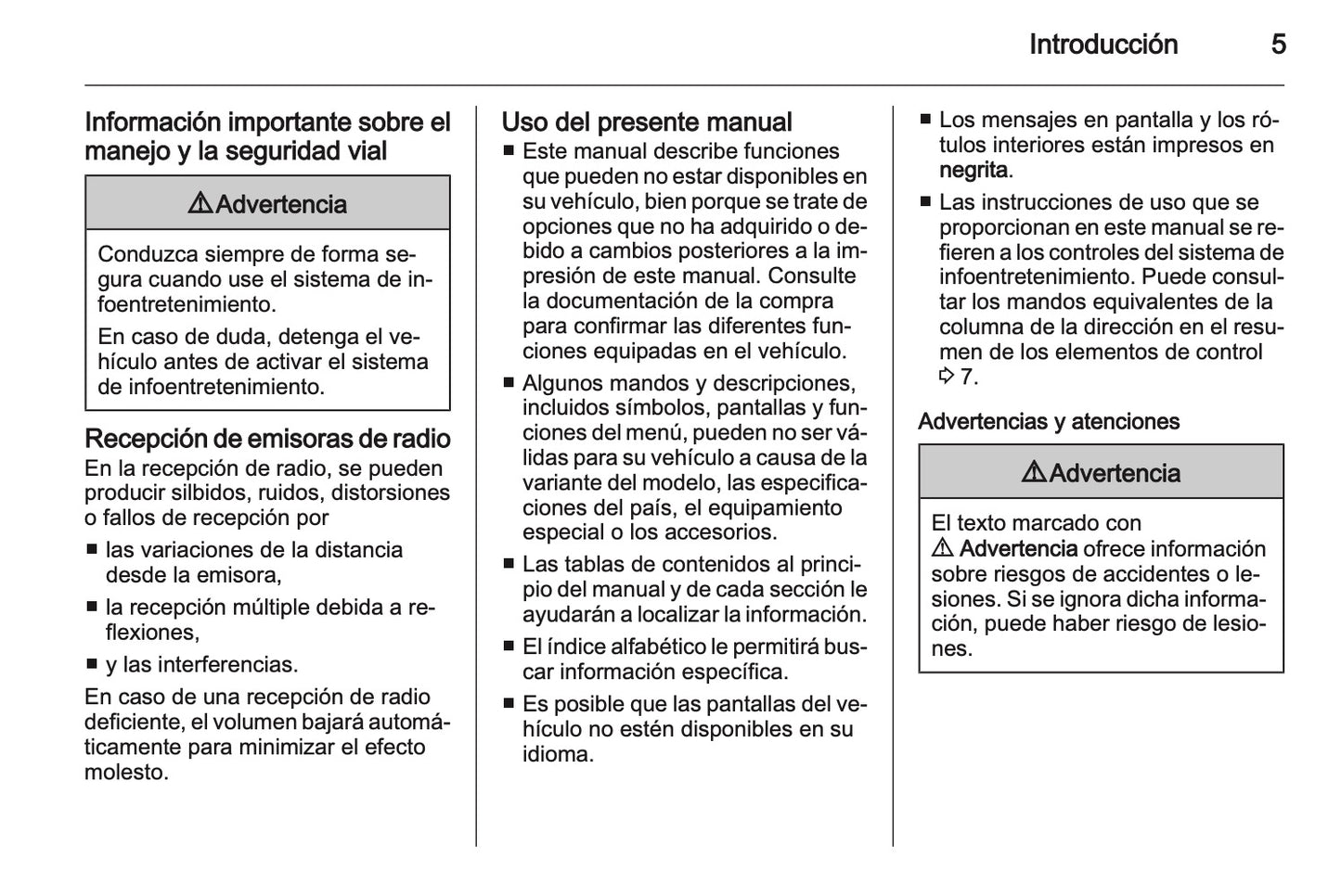 Opel Vivaro Manual de infoentretenimiento 2011 - 2014