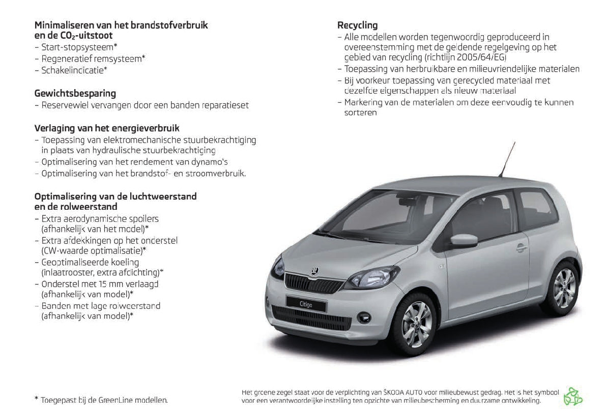 2012-2016 Skoda Citigo Bedienungsanleitung | Niederländisch