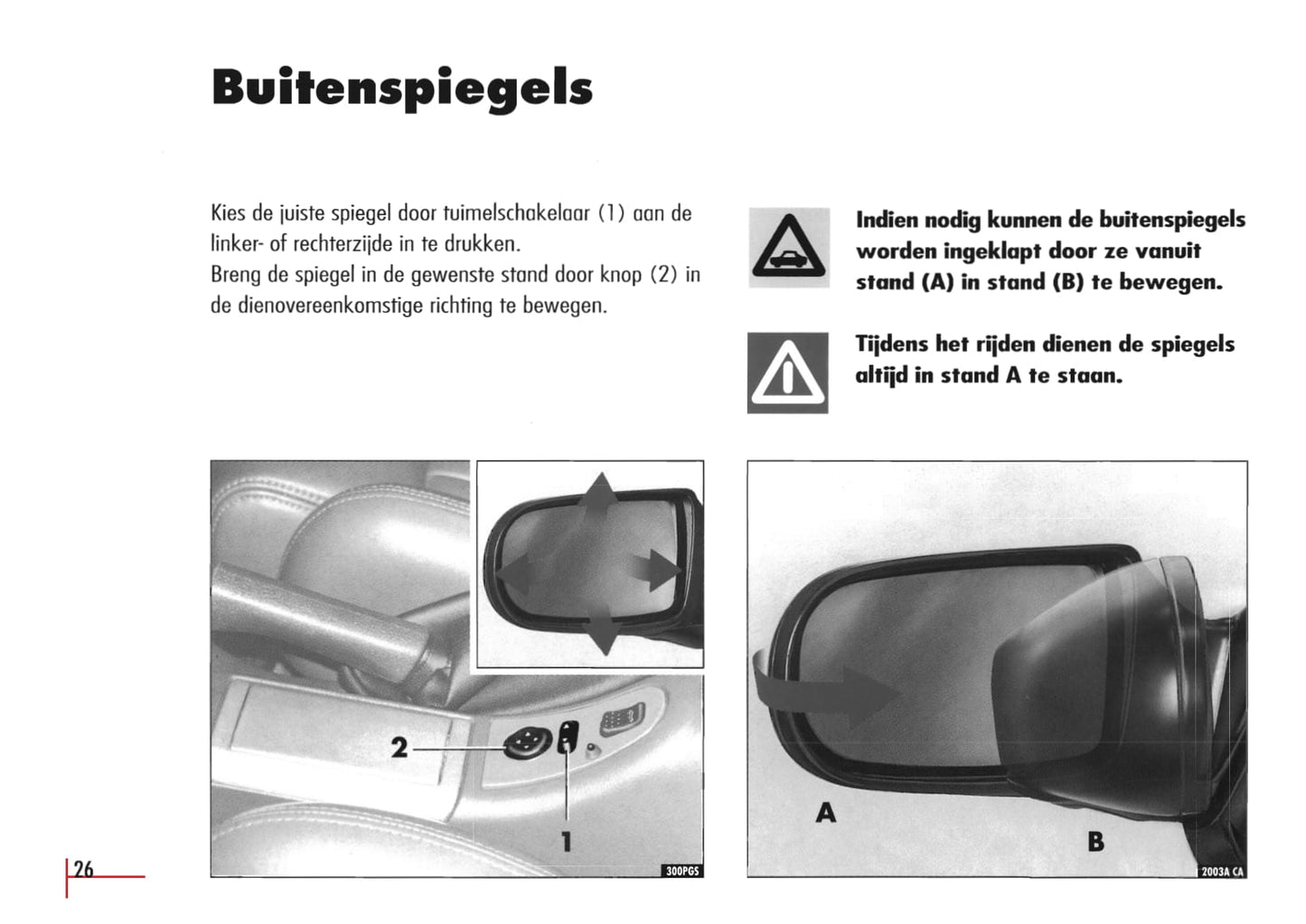 1996-2003 Alfa Romeo Spider/GTV Owner's Manual | Dutch