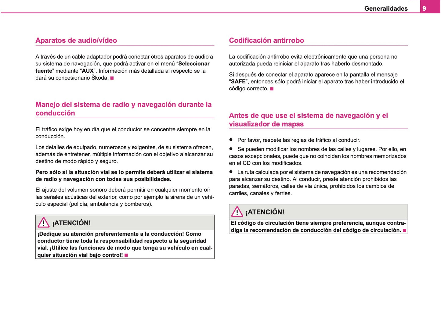 Skoda Radio-Navegacion DX Manual de Instrucciones 2007