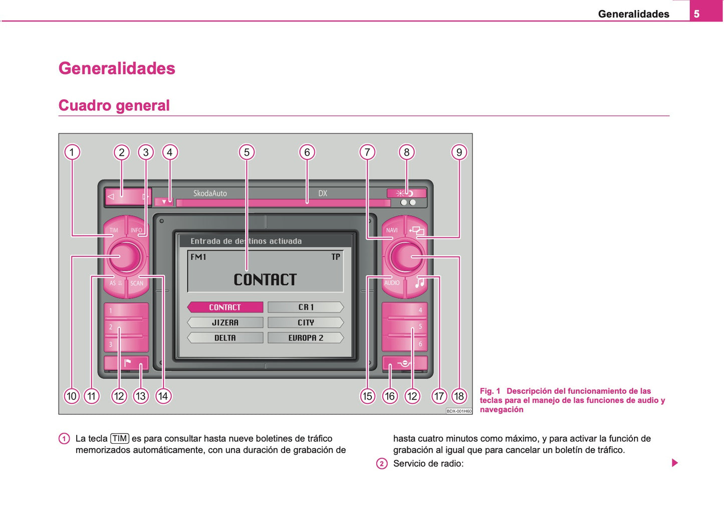 Skoda Radio-Navegacion DX Manual de Instrucciones 2007