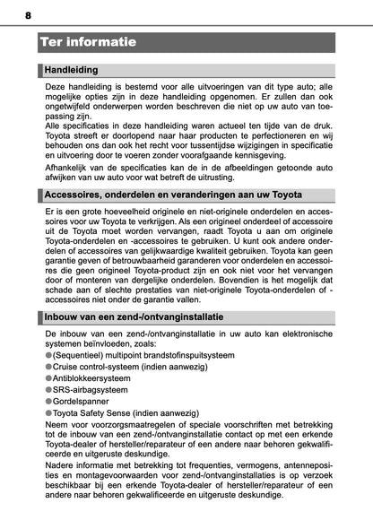 2019-2020 Toyota Yaris Owner's Manual | Dutch