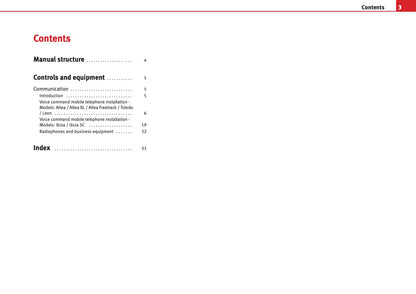 Seat Communication System Owners Manual