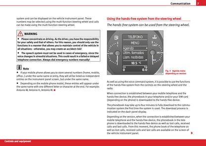 Seat Communication System Owners Manual