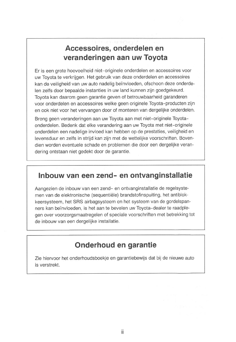 1999-2000 Toyota Yaris Owner's Manual | Dutch