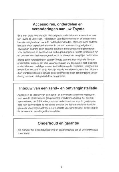 1999-2000 Toyota Yaris Owner's Manual | Dutch