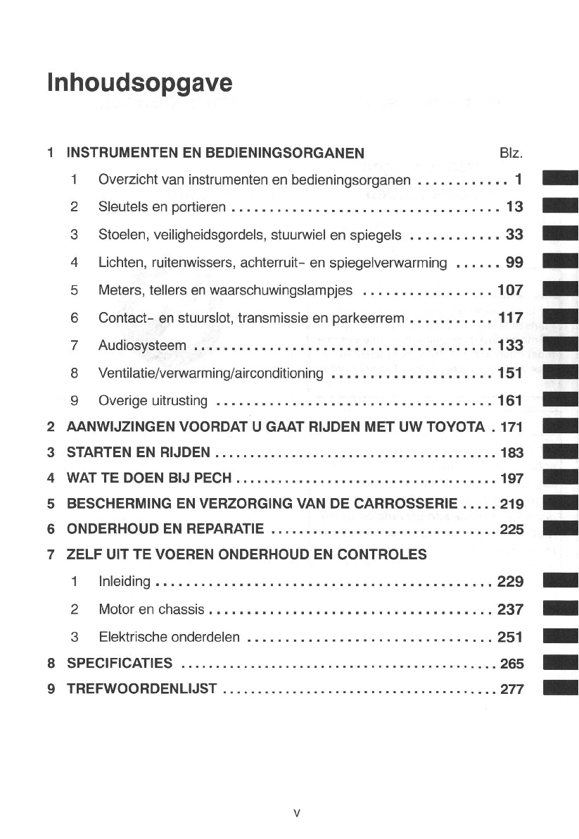 1999-2000 Toyota Yaris Owner's Manual | Dutch