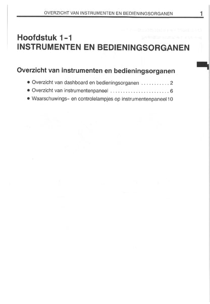 1999-2000 Toyota Yaris Owner's Manual | Dutch