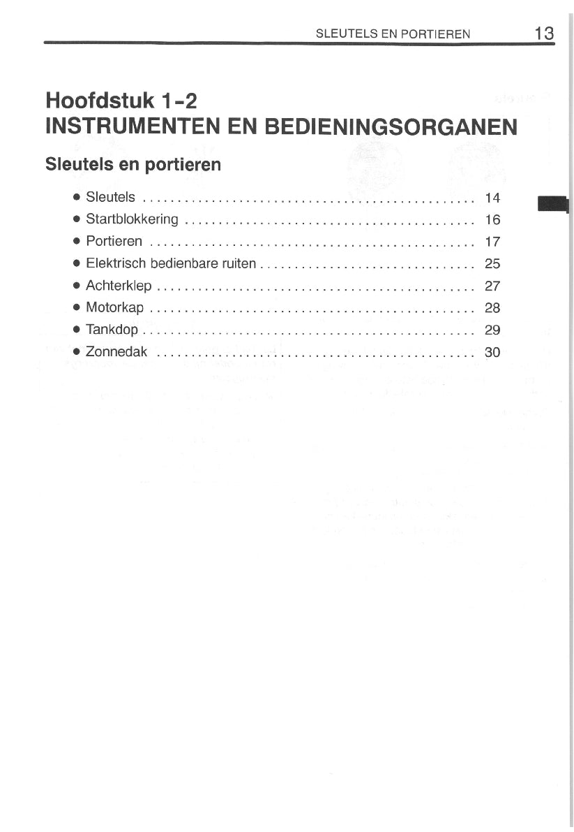 1999-2000 Toyota Yaris Owner's Manual | Dutch