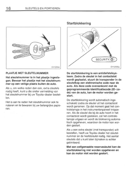 1999-2000 Toyota Yaris Owner's Manual | Dutch