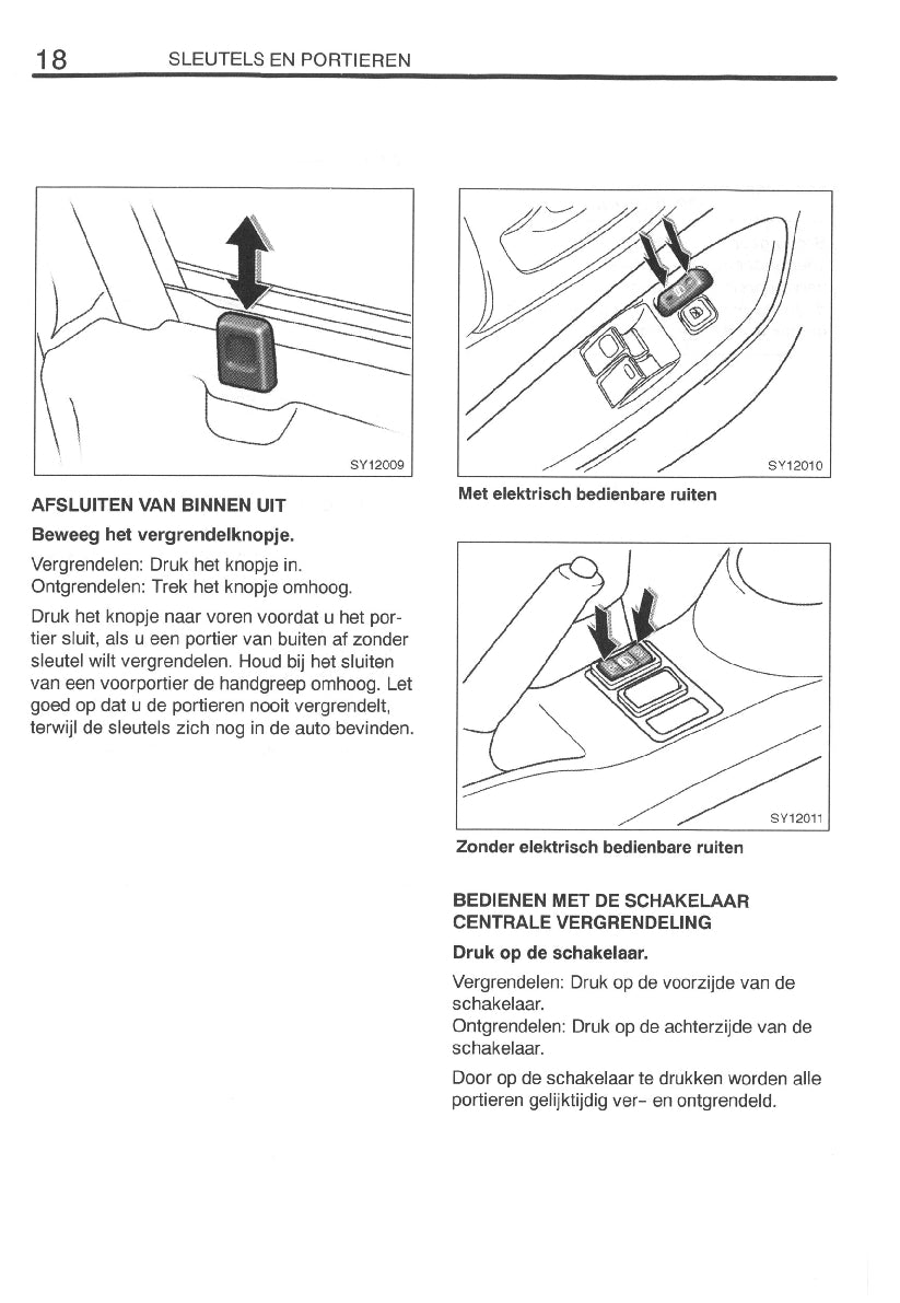 1999-2000 Toyota Yaris Owner's Manual | Dutch