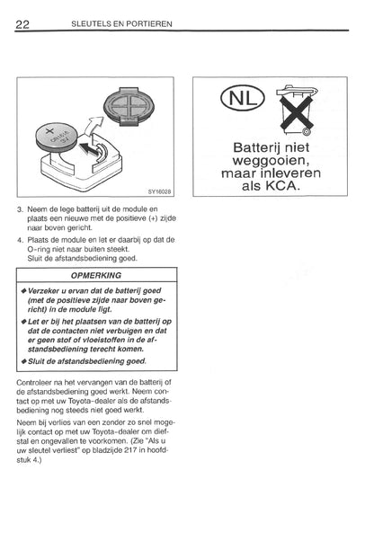 1999-2000 Toyota Yaris Owner's Manual | Dutch