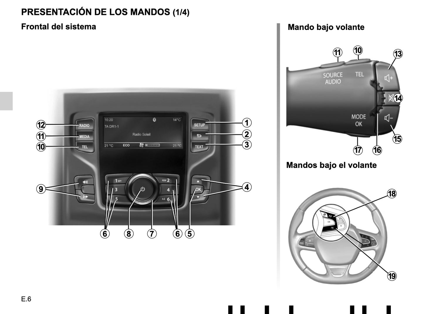 Renault Radio CD Bluetooth de Instrucciones 2016