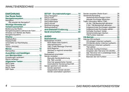 Skoda Radio-Navigationssystem Bedienungsanleitung 2004