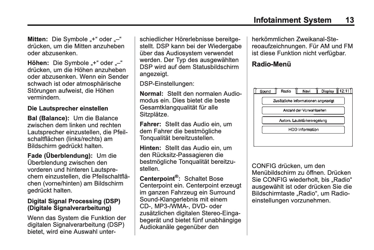 Cadillac CTS navigationssystem Bedienungsanleitung 2013