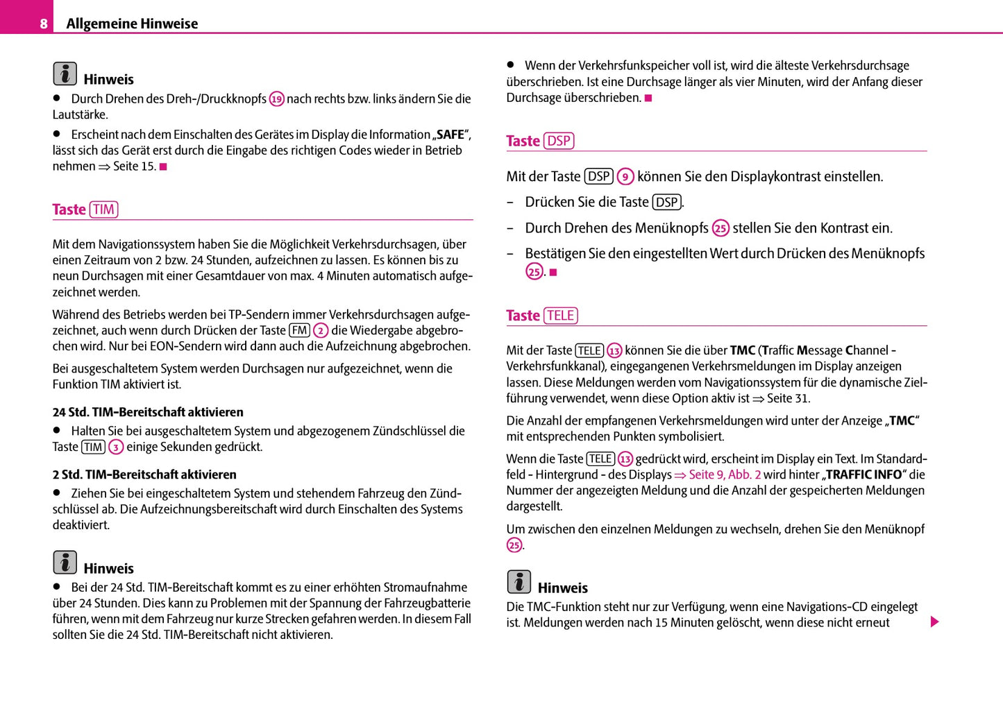 Skoda Radio-Navigations-System Satcompass Bedienungsanleitung 2006