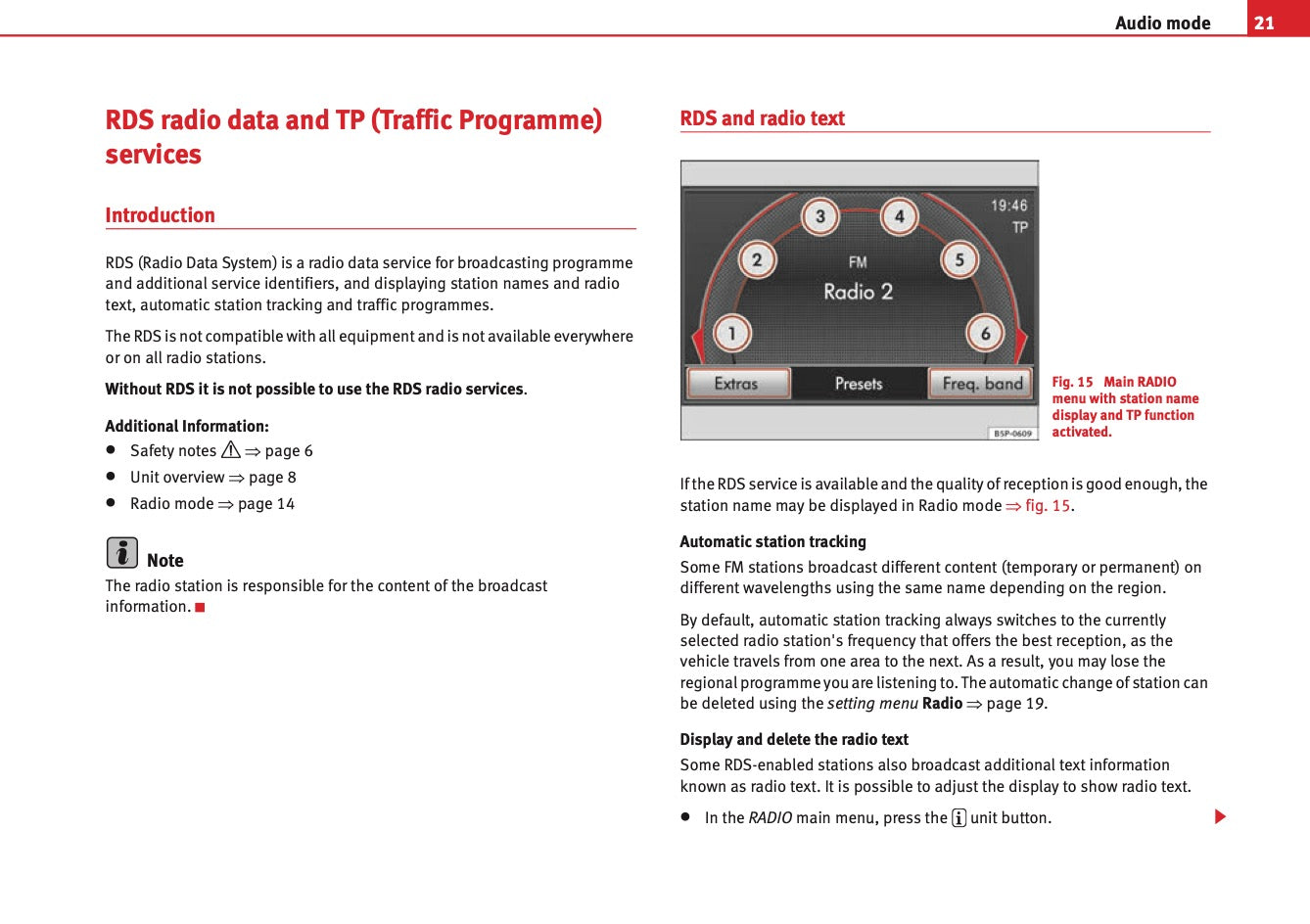 Seat Media System 2.1 Owners Manual