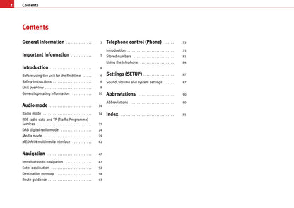 Seat Media System 2.1 Owners Manual