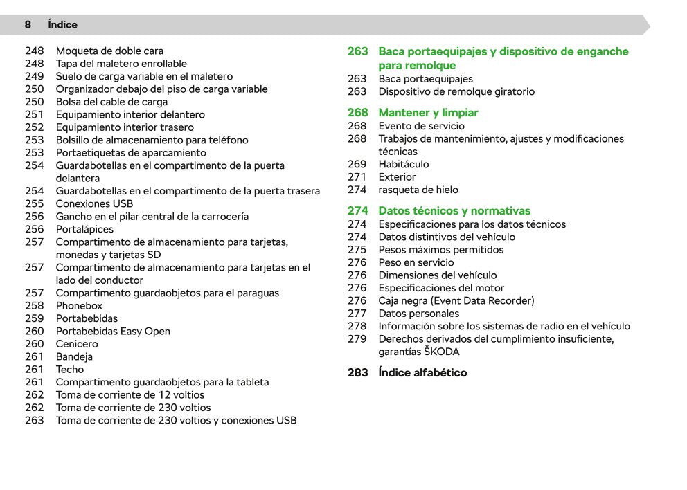 2020-2021 Skoda Enyaq iV Owner's Manual | Spanish