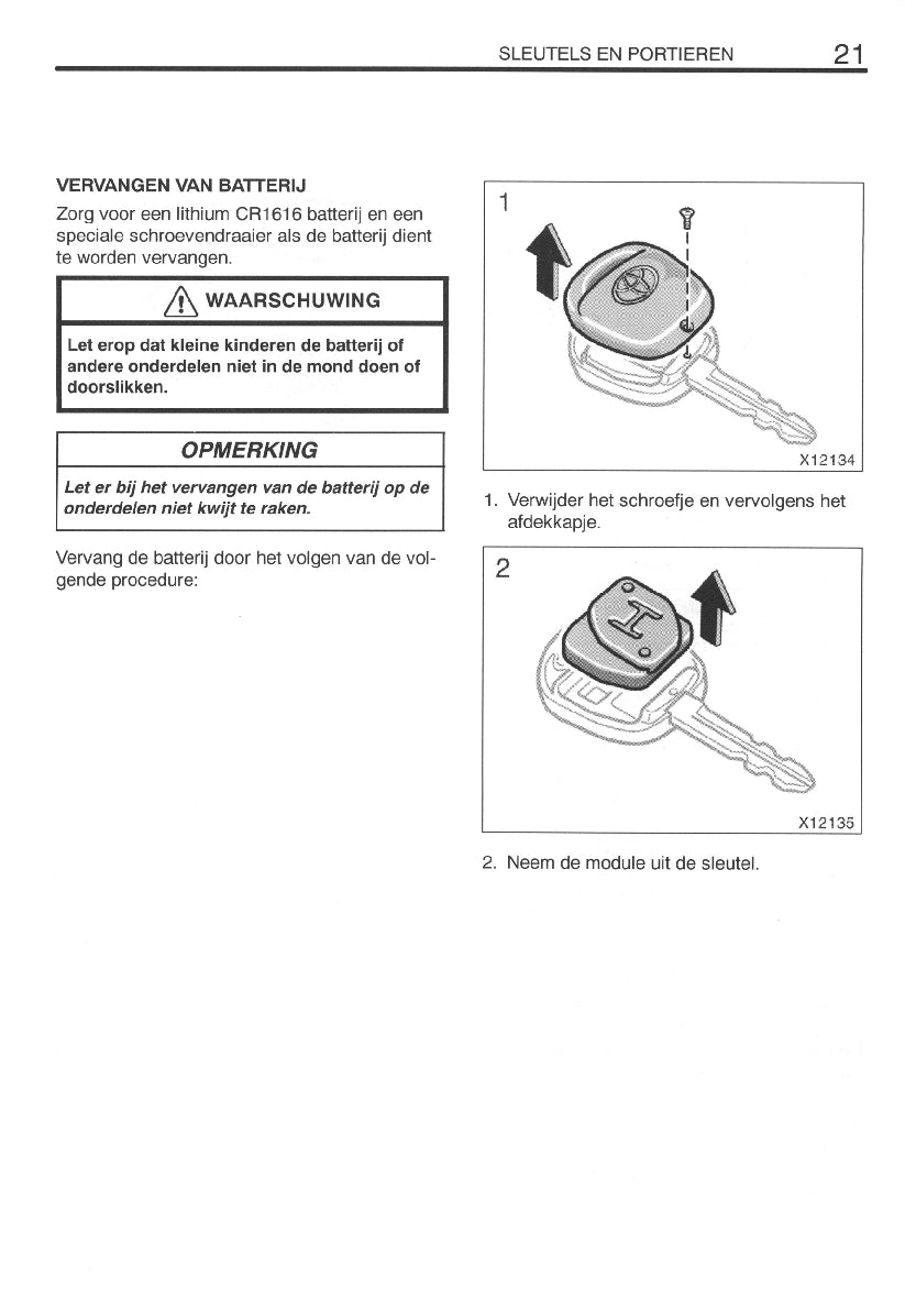 2000-2001 Toyota RAV4 Owner's Manual | Dutch