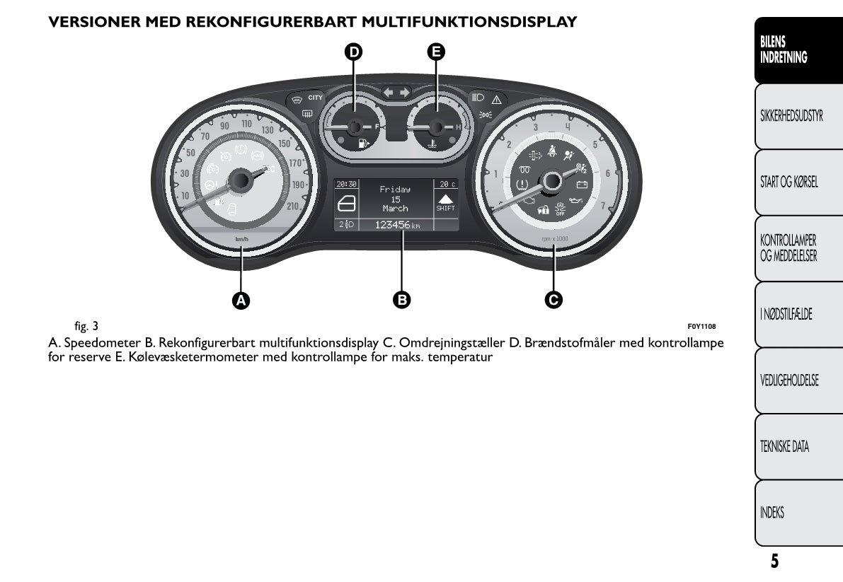 2012-2014 Fiat 500L Manuel du propriétaire | Dansk