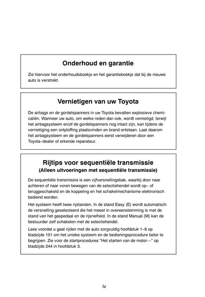 2004-2005 Toyota Yaris Owner's Manual | Dutch