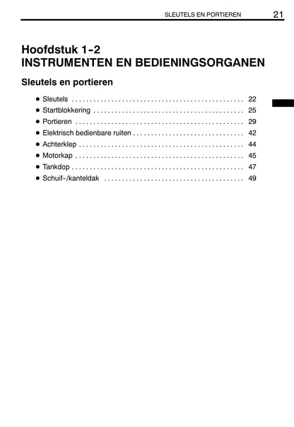 2004-2005 Toyota Yaris Owner's Manual | Dutch