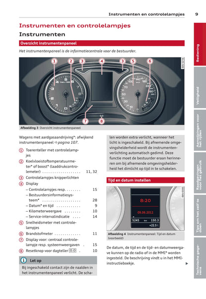 2013-2016 Audi A3/A3 Sportback/A3 Sportback g-tron/A3 Sportback e-tron/A3 Limousine/S3/S3 Sportback/S3 Limousine Owner's Manual | Dutch