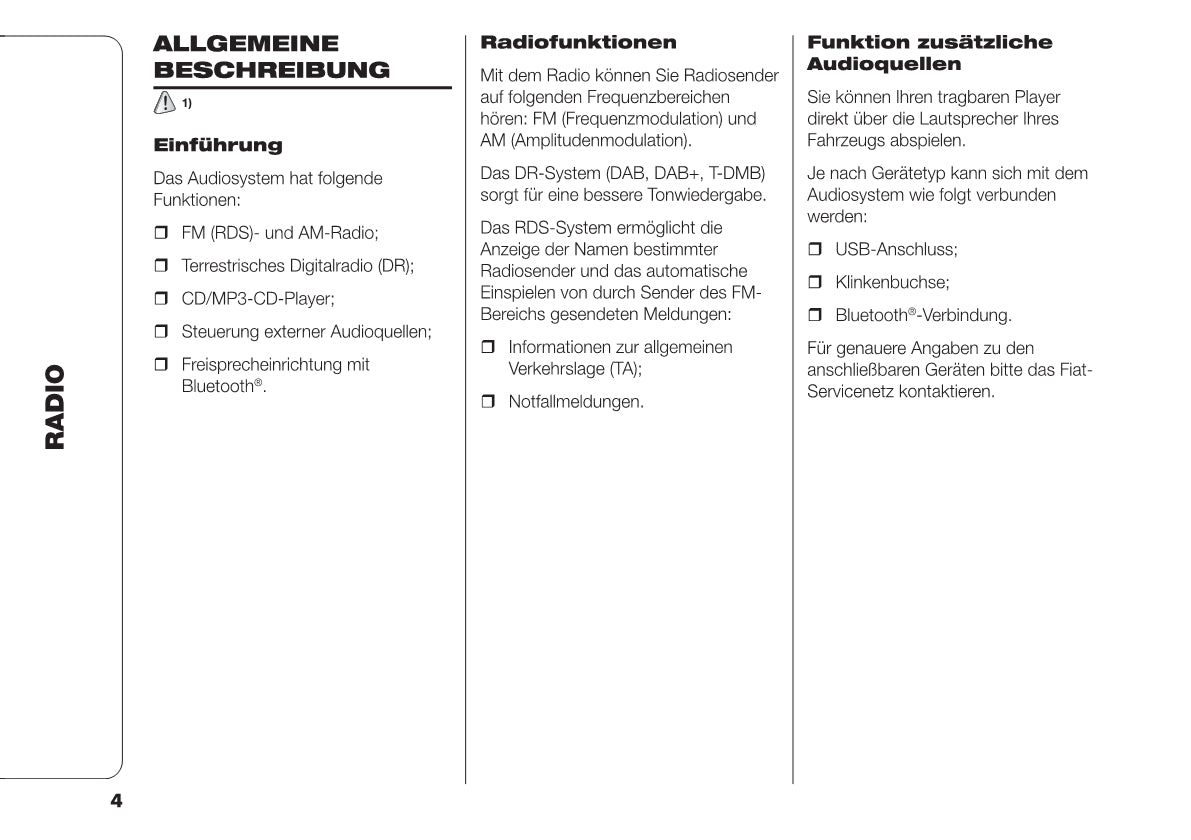 Fiat Talento navigation Bedienungsanleitung 2016 - 2022