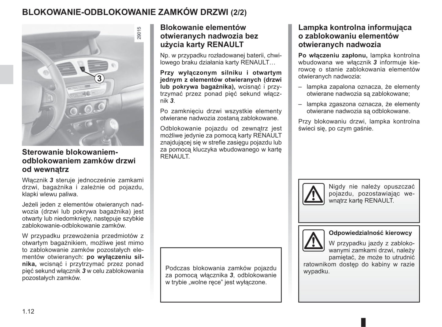 2015-2016 Renault Scénic/Grand Scénic Owner's Manual | Polish