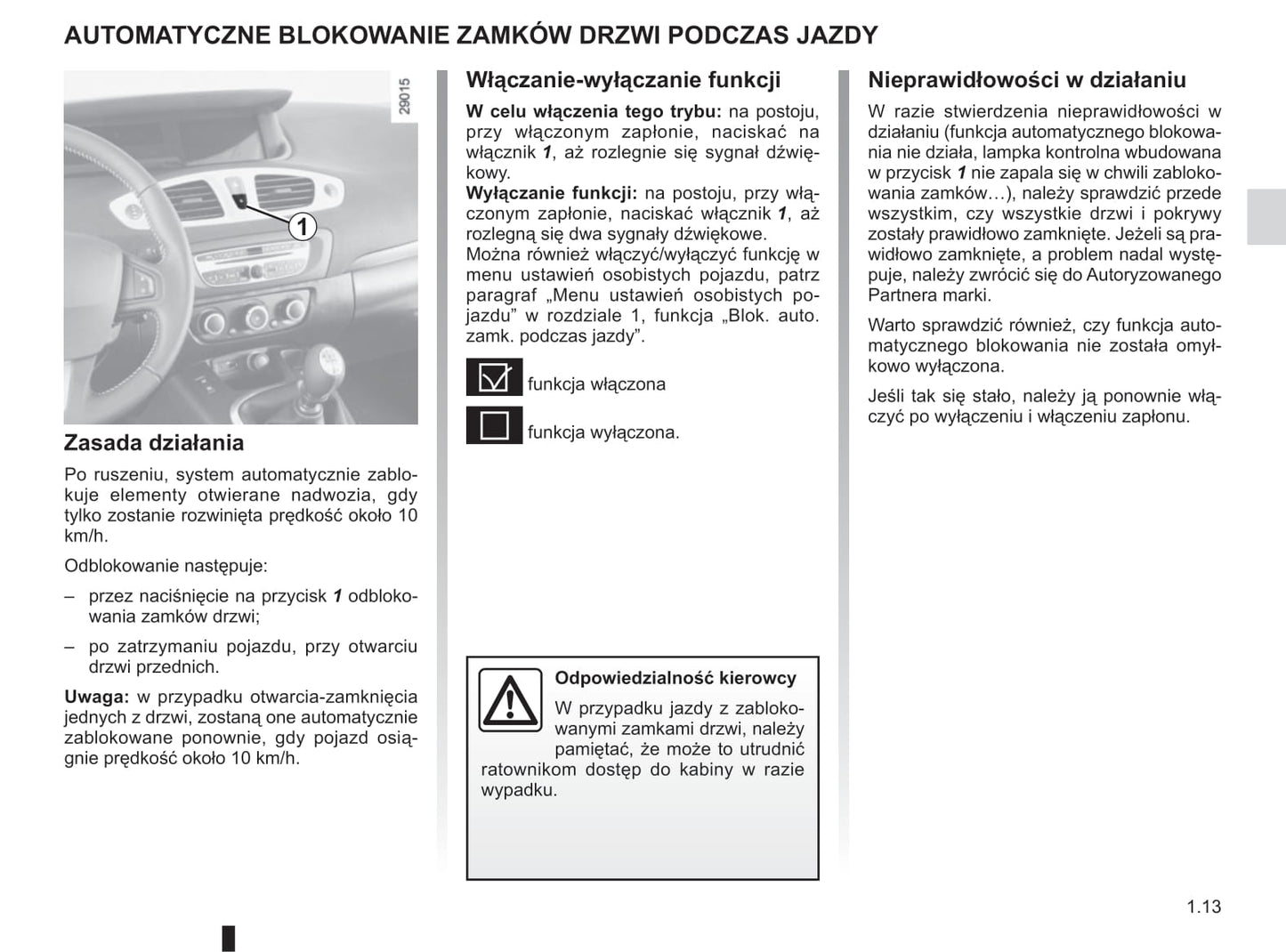 2015-2016 Renault Scénic/Grand Scénic Owner's Manual | Polish