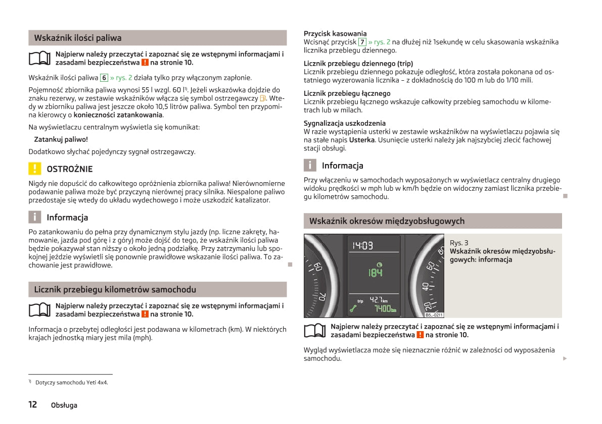 2012-2013 Skoda Yeti Gebruikershandleiding | Pools