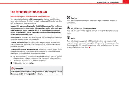 2006-2007 Seat Cordoba Owner's Manual | English