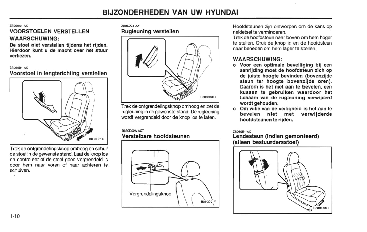 2001-2002 Hyundai Santa Fe Gebruikershandleiding | Nederlands