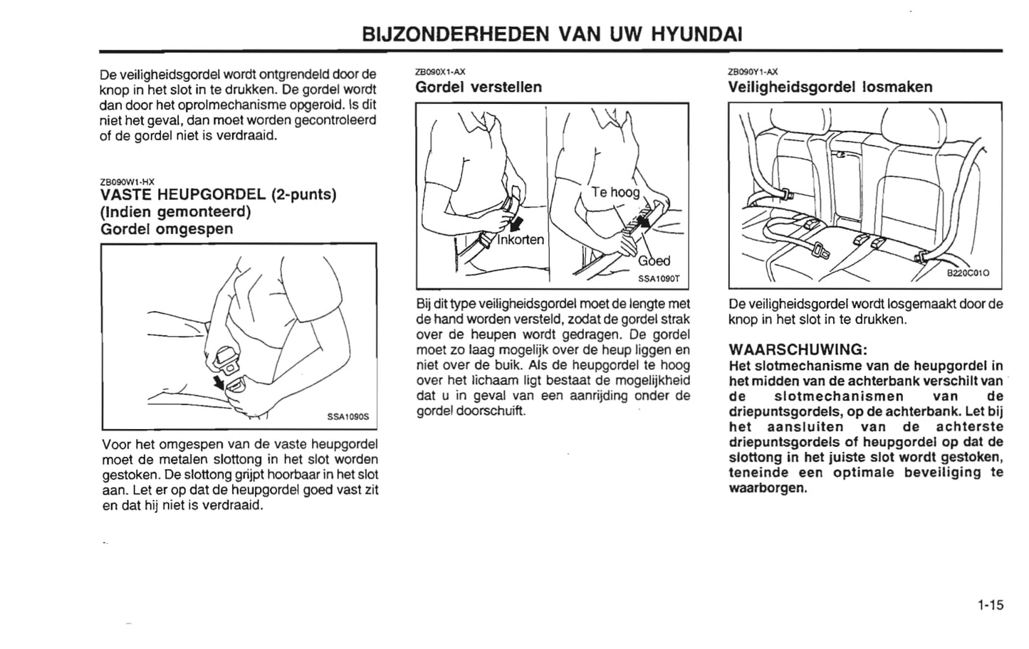 2001-2002 Hyundai Santa Fe Gebruikershandleiding | Nederlands