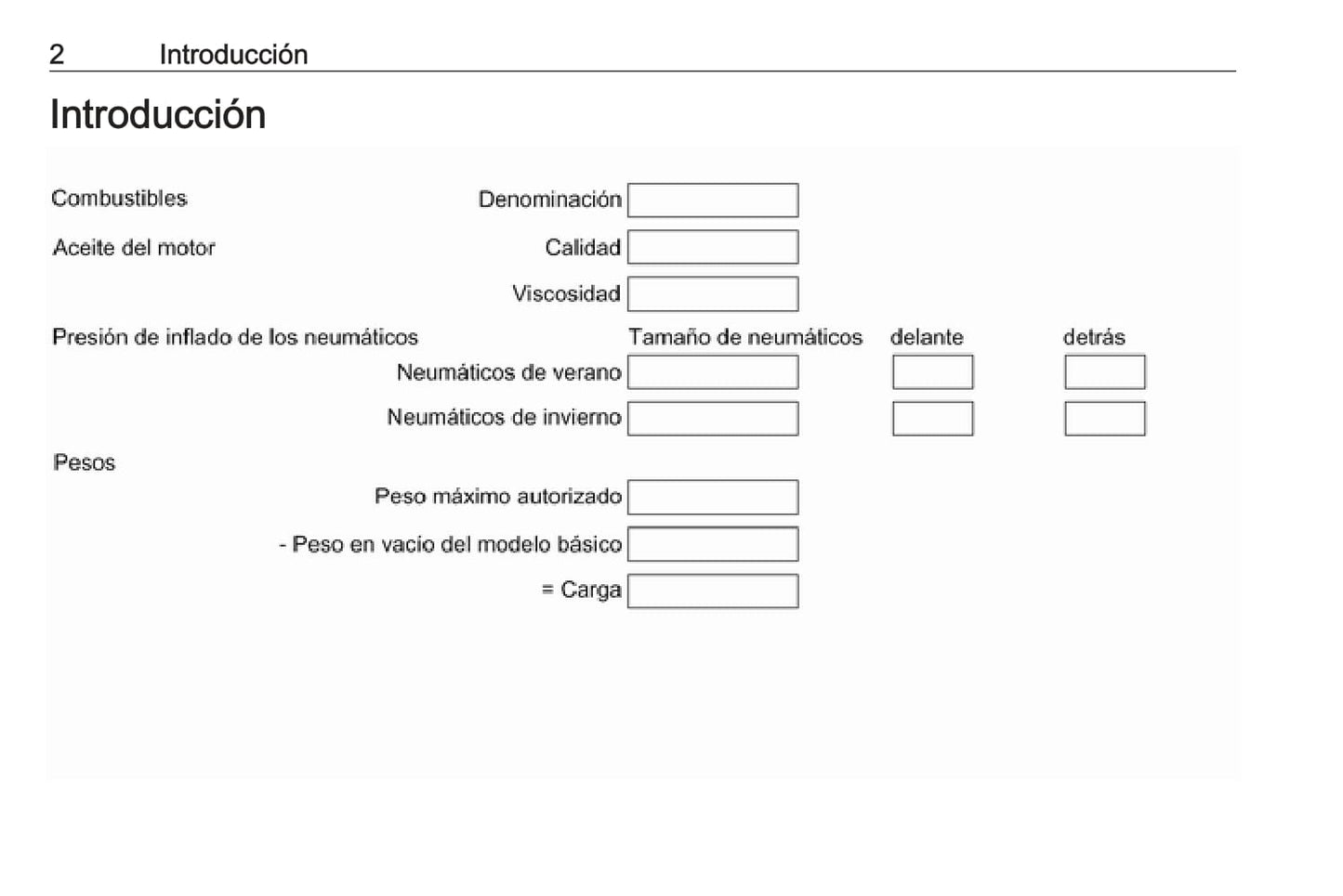 2018 Opel Vivaro Owner's Manual | Spanish