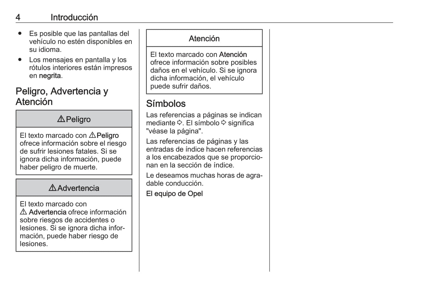 2018 Opel Vivaro Owner's Manual | Spanish