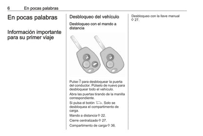 2018 Opel Vivaro Owner's Manual | Spanish