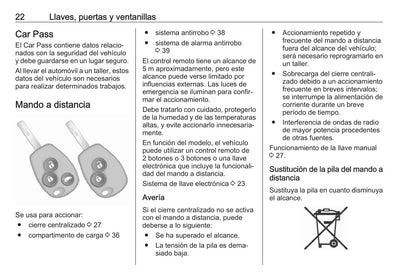 2018 Opel Vivaro Owner's Manual | Spanish