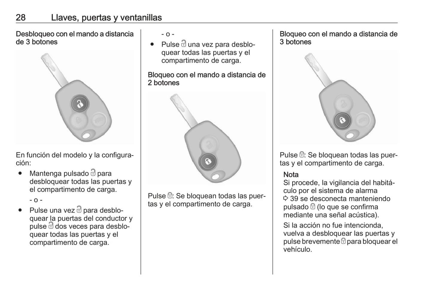 2018 Opel Vivaro Owner's Manual | Spanish