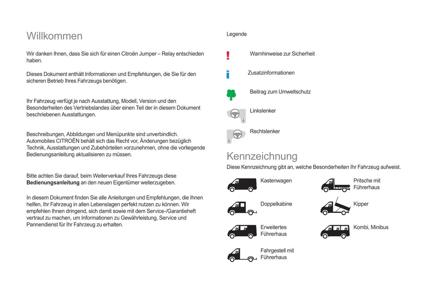 2017-2019 Citroën Jumper/Relay Owner's Manual | German