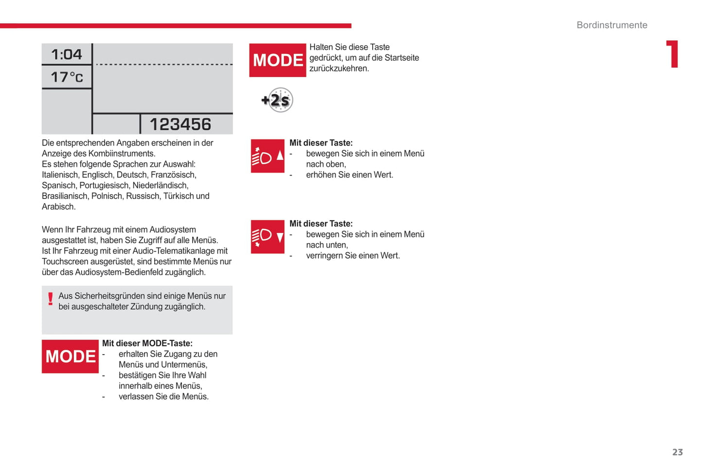 2017-2019 Citroën Jumper/Relay Owner's Manual | German