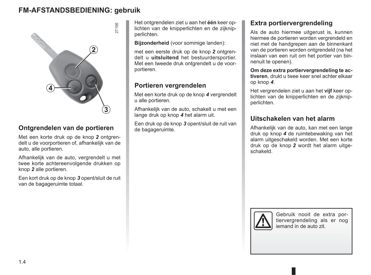 2011-2012 Renault Kangoo Be Bop Owner's Manual | Dutch