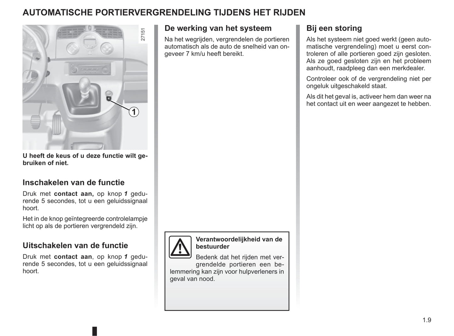 2011-2012 Renault Kangoo Be Bop Owner's Manual | Dutch