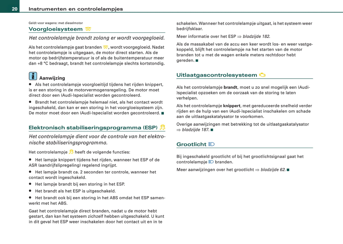 2004-2008 Audi A3 Bedienungsanleitung | Niederländisch