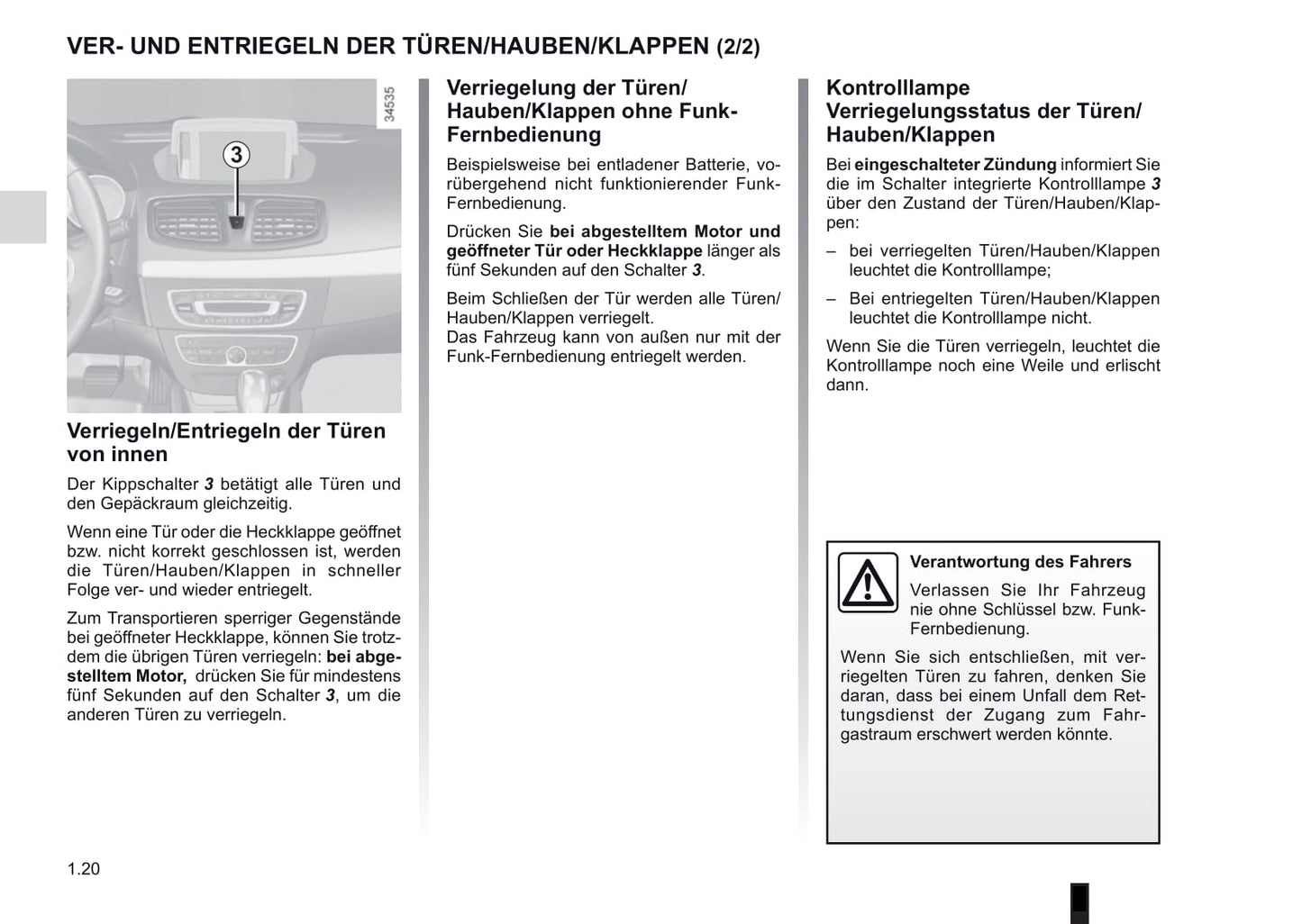 2012-2013 Renault Fluence Z.E. Owner's Manual | German