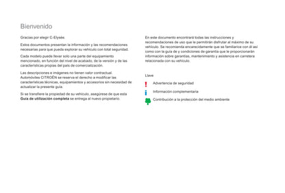 2017-2018 Citroën C-Elysée Owner's Manual | Spanish