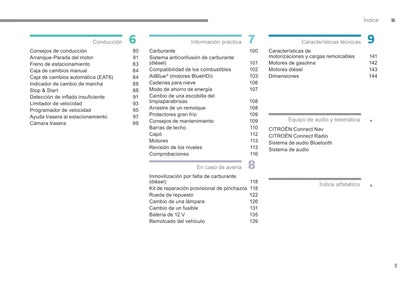 2017-2018 Citroën C-Elysée Owner's Manual | Spanish