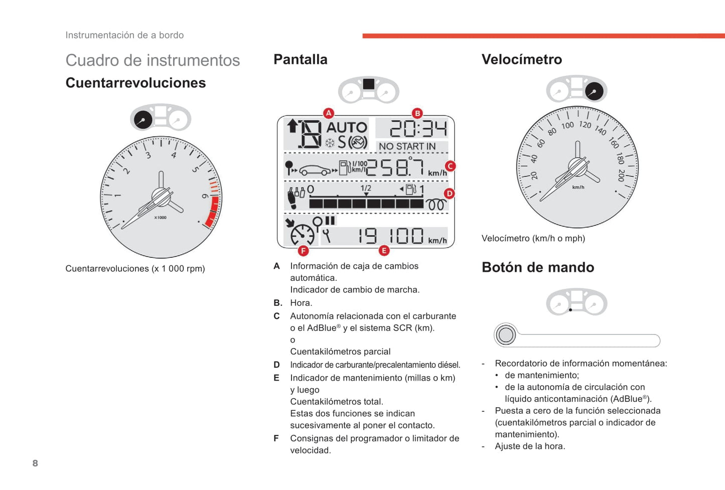 2017-2018 Citroën C-Elysée Owner's Manual | Spanish