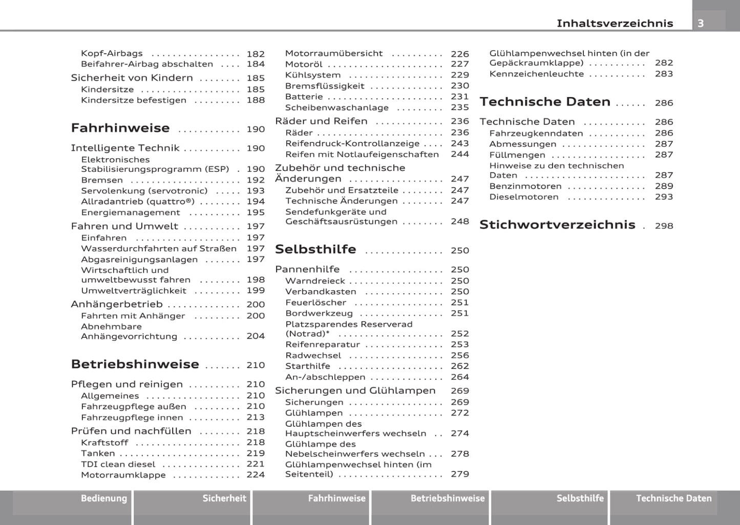 2007-2011 Audi A4 Bedienungsanleitung | Deutsch